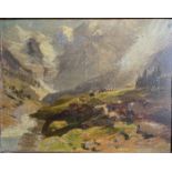 Albert August ZIMMERMANN (1808-1888) zugeschr., Landschaft in den Bergen mit starkem Lichteinfall