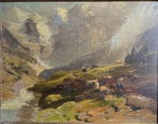 Albert August ZIMMERMANN (1808-1888) zugeschr., Landschaft in den Bergen mit starkem Lichteinfall