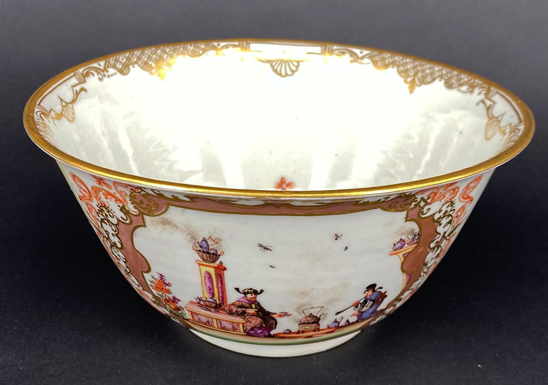 Meissen, Kumme mit Hoeroldt-Chinoiserien, Runde Form mit leicht ausgezogenem Lippenrand mit - Image 4 of 8