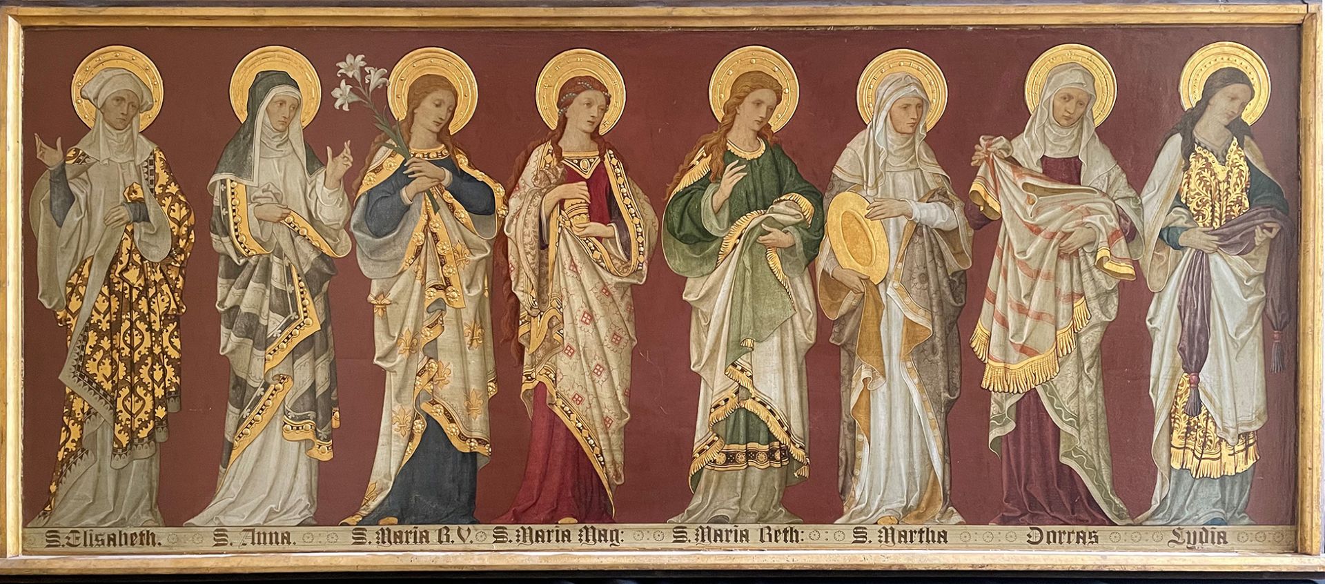 2 Gemälde, 19 Jh., Öl mit Goldauflage auf Holzplatte: 1. Gemälde zeigt: Timotheus, Paulus, - Image 8 of 16
