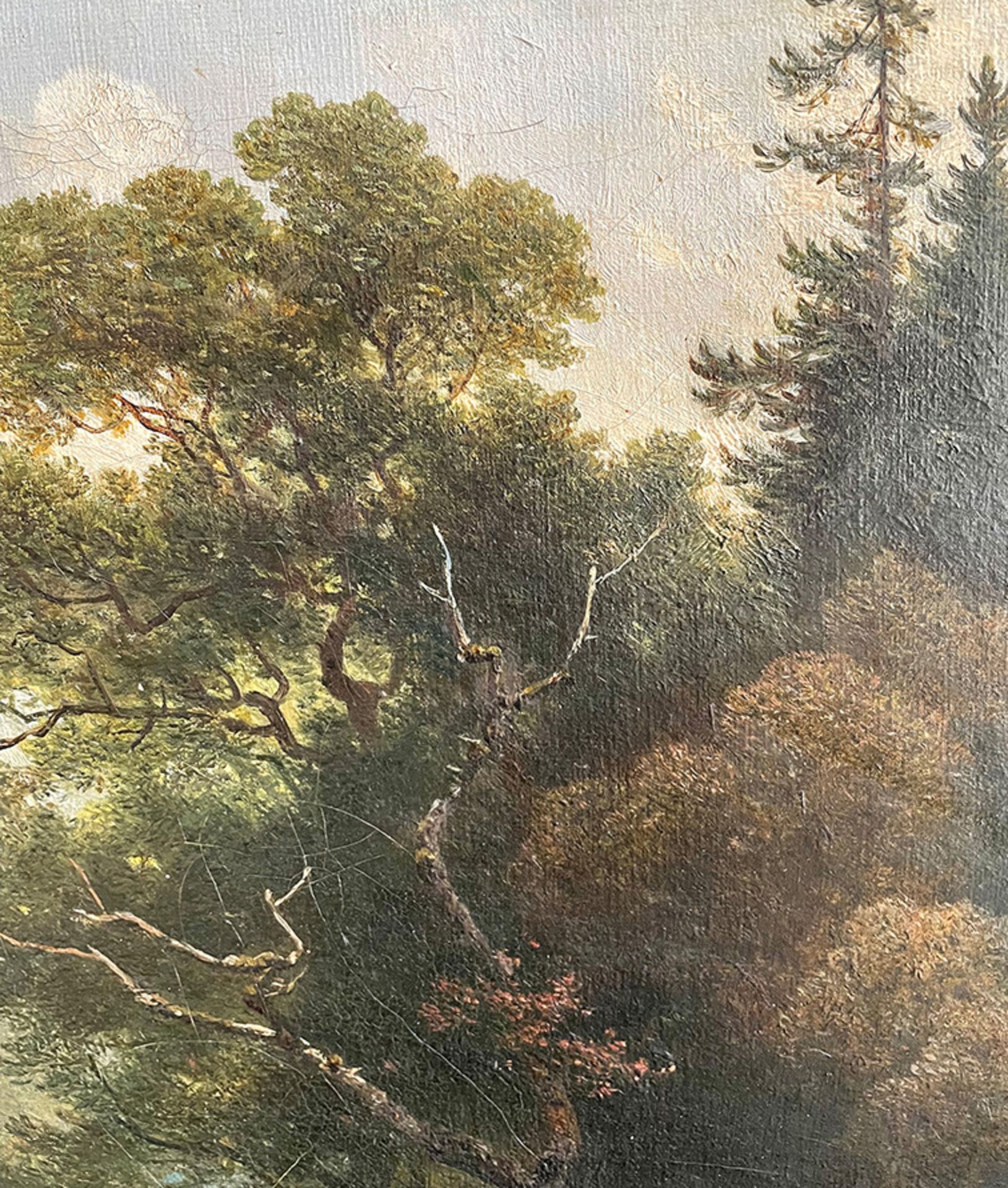 Joseph HOLZER (1824-1876), Waldlandschaft, signiert, Öl/Lwd, 34 x 44 cm - Bild 4 aus 6