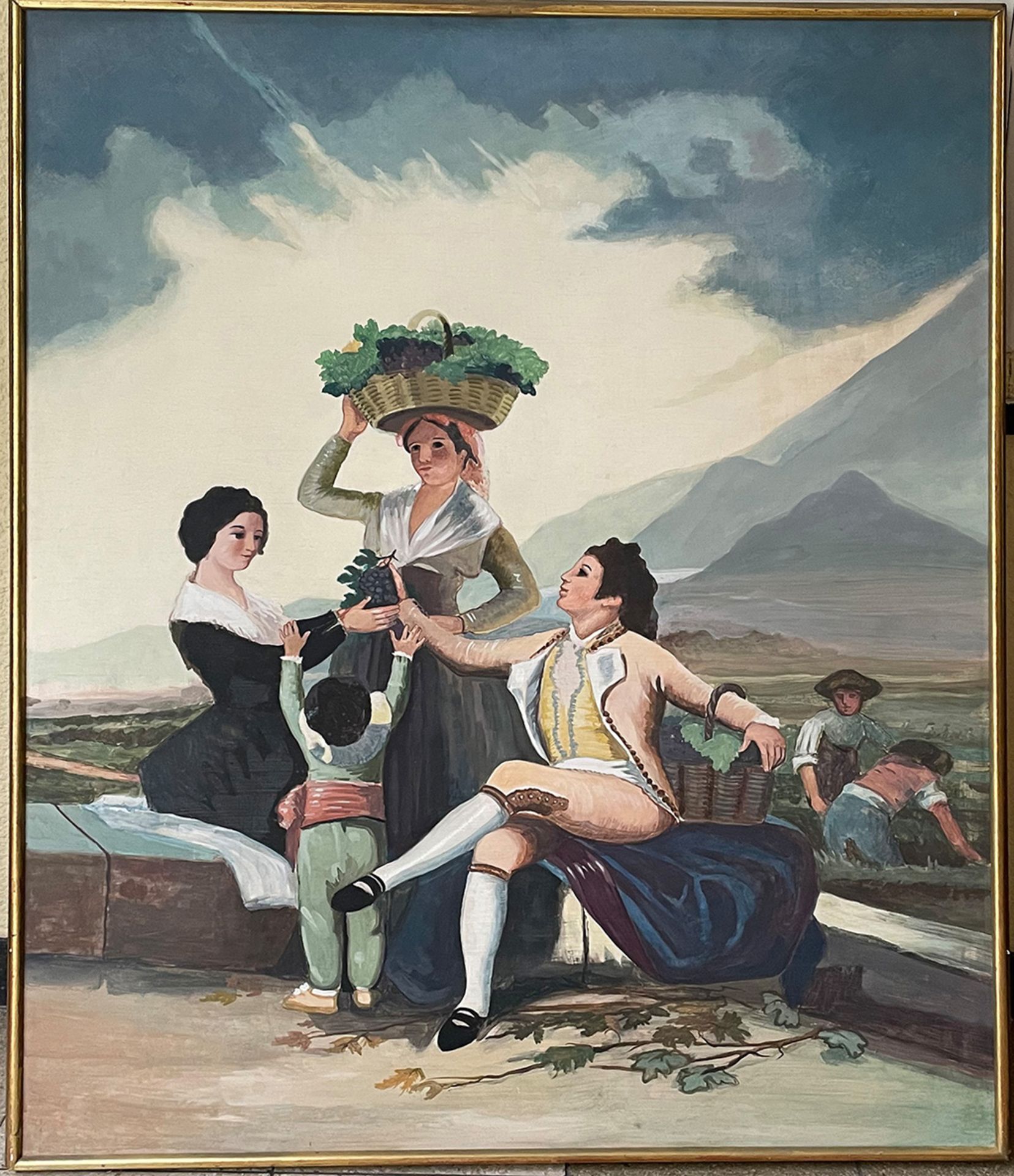"Die Ernte", 2. Hälfte 20. Jh., Kopie nach Francisco de Goya (1746-1828), Gouache auf - Image 2 of 3
