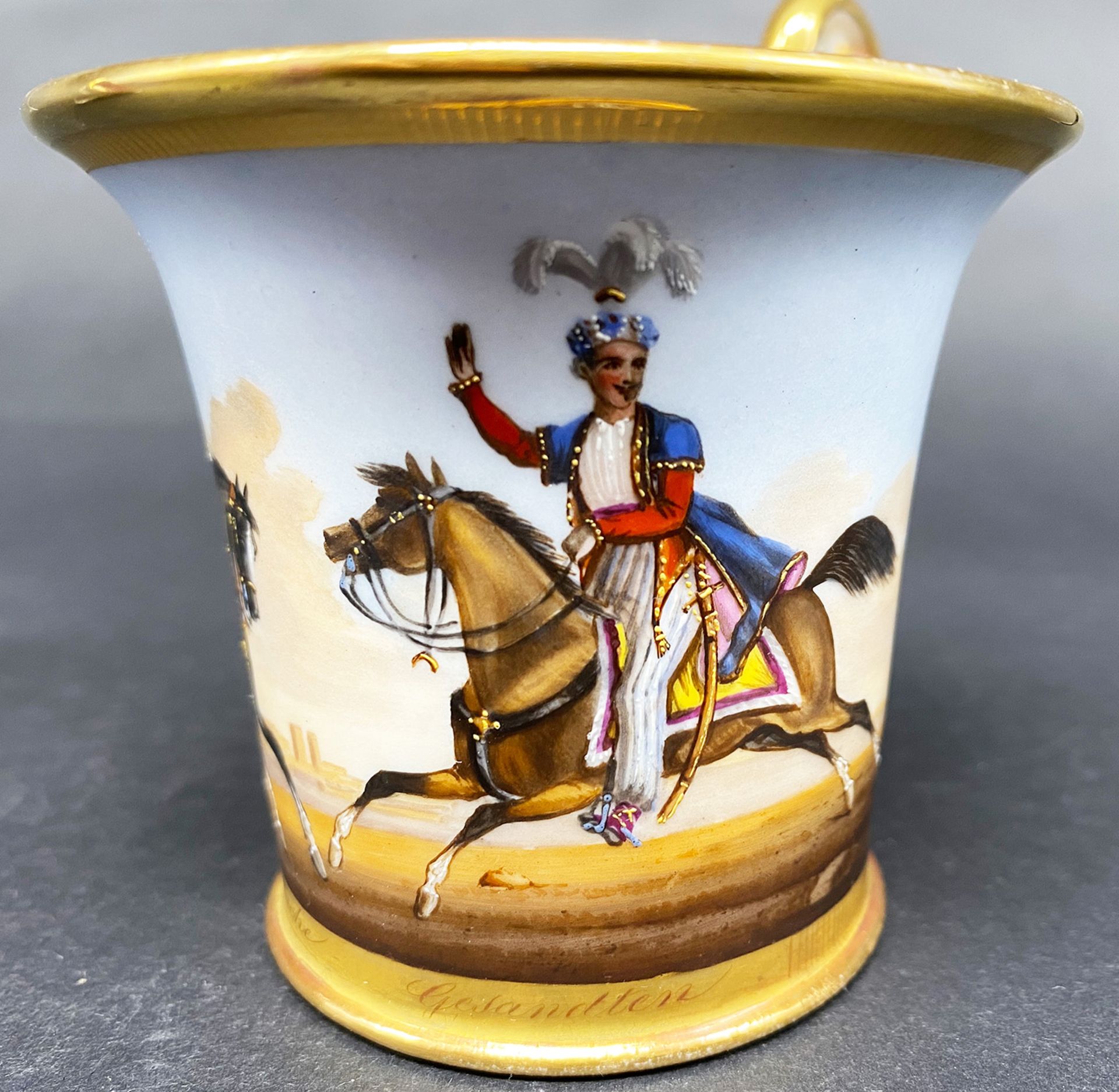 Tasse mit orientalischem Motiv, ungemarkt, H 10 cm - Bild 6 aus 6