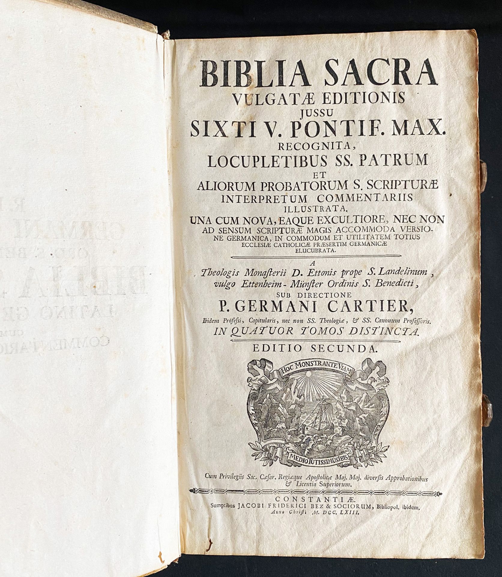 Biblia Sacra Vulgatae Editionis Jussu Sicti V. Pontif. Max. Recognita.... in Quatuor Tomos - Image 7 of 8