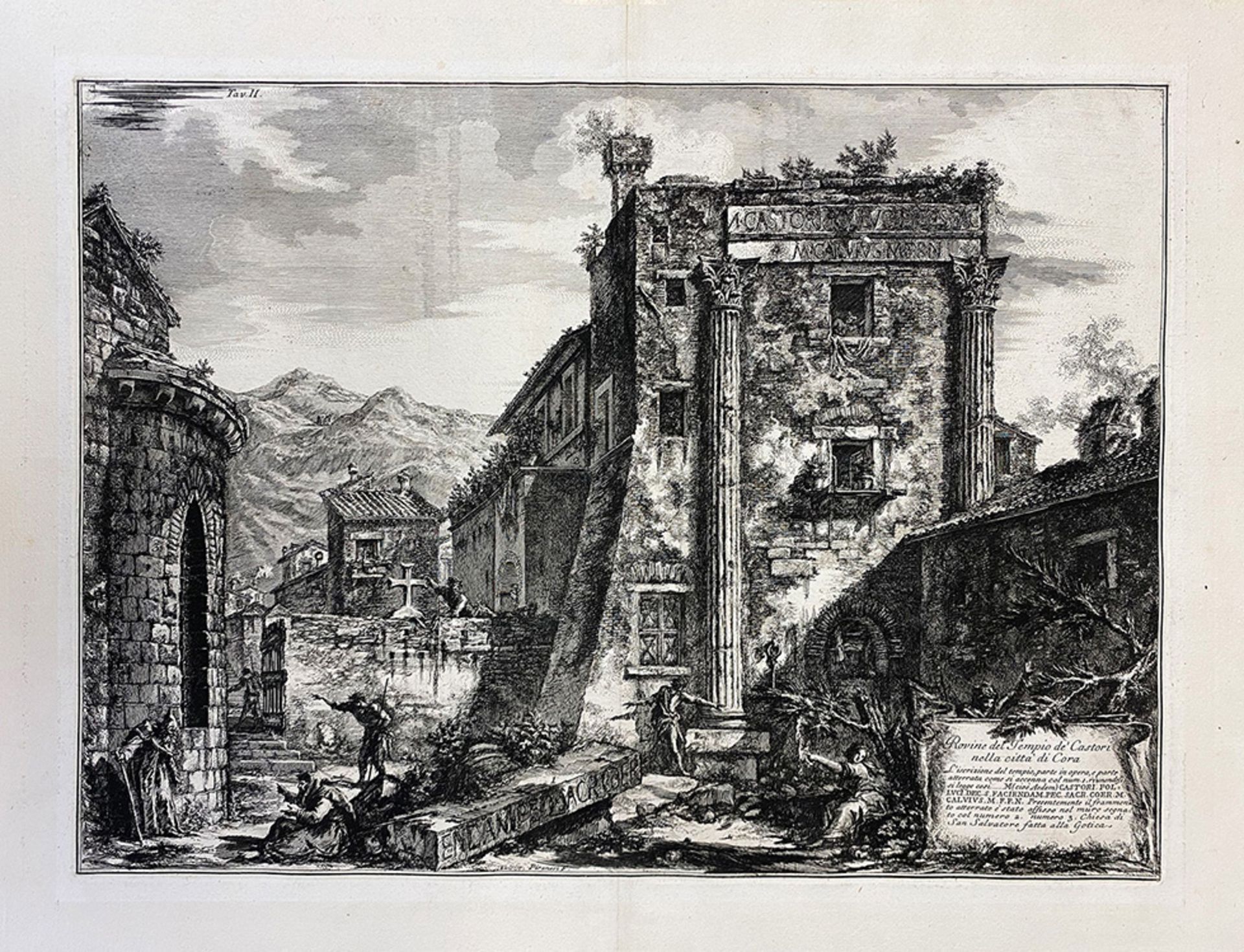 Giovanni Battista Piranesi (1720 Venedig - Rom 1778), "Rovine del Tempio de' Castori nella città - Image 2 of 3