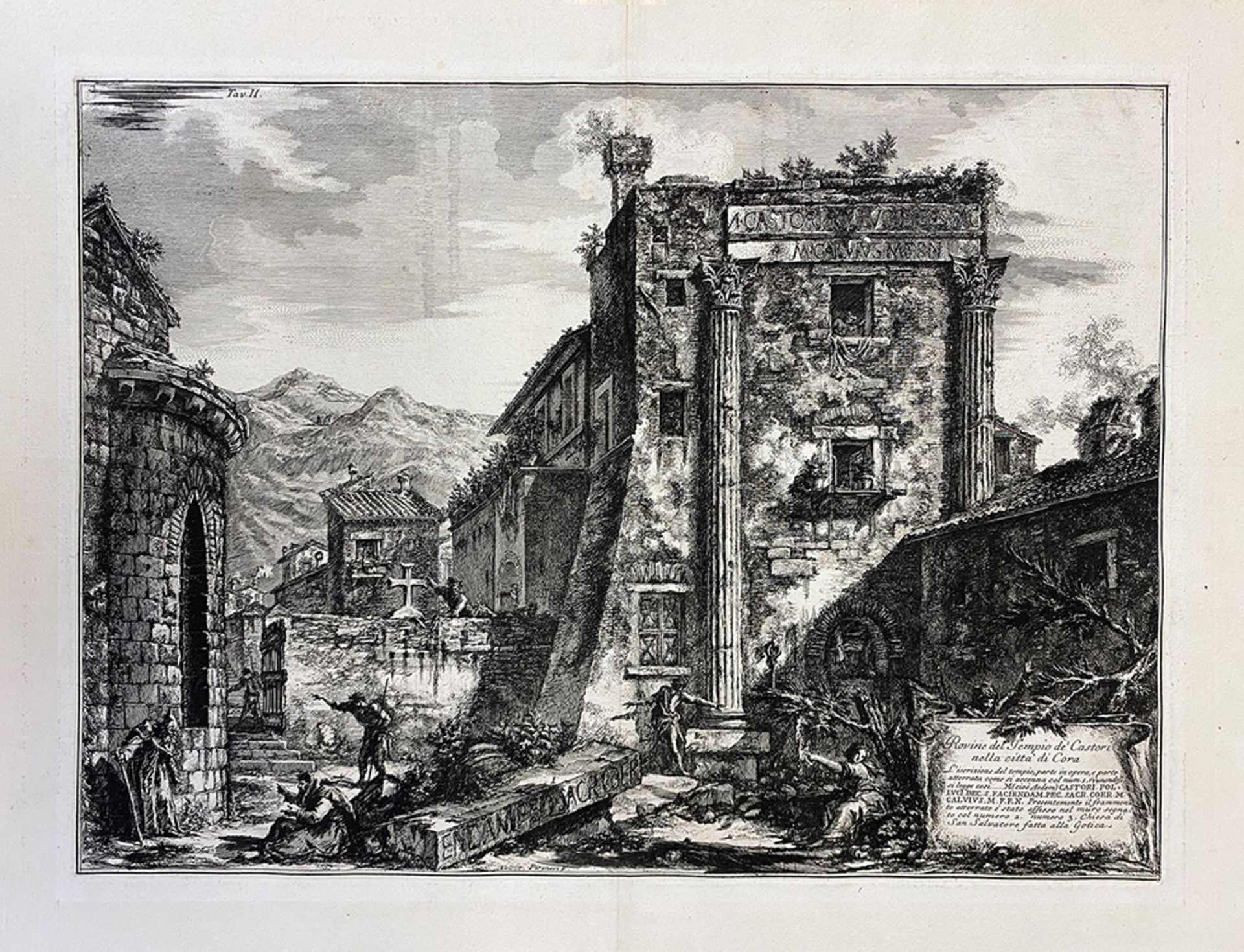 Giovanni Battista Piranesi (1720 Venedig - Rom 1778), "Rovine del Tempio de' Castori nella città - Bild 2 aus 3