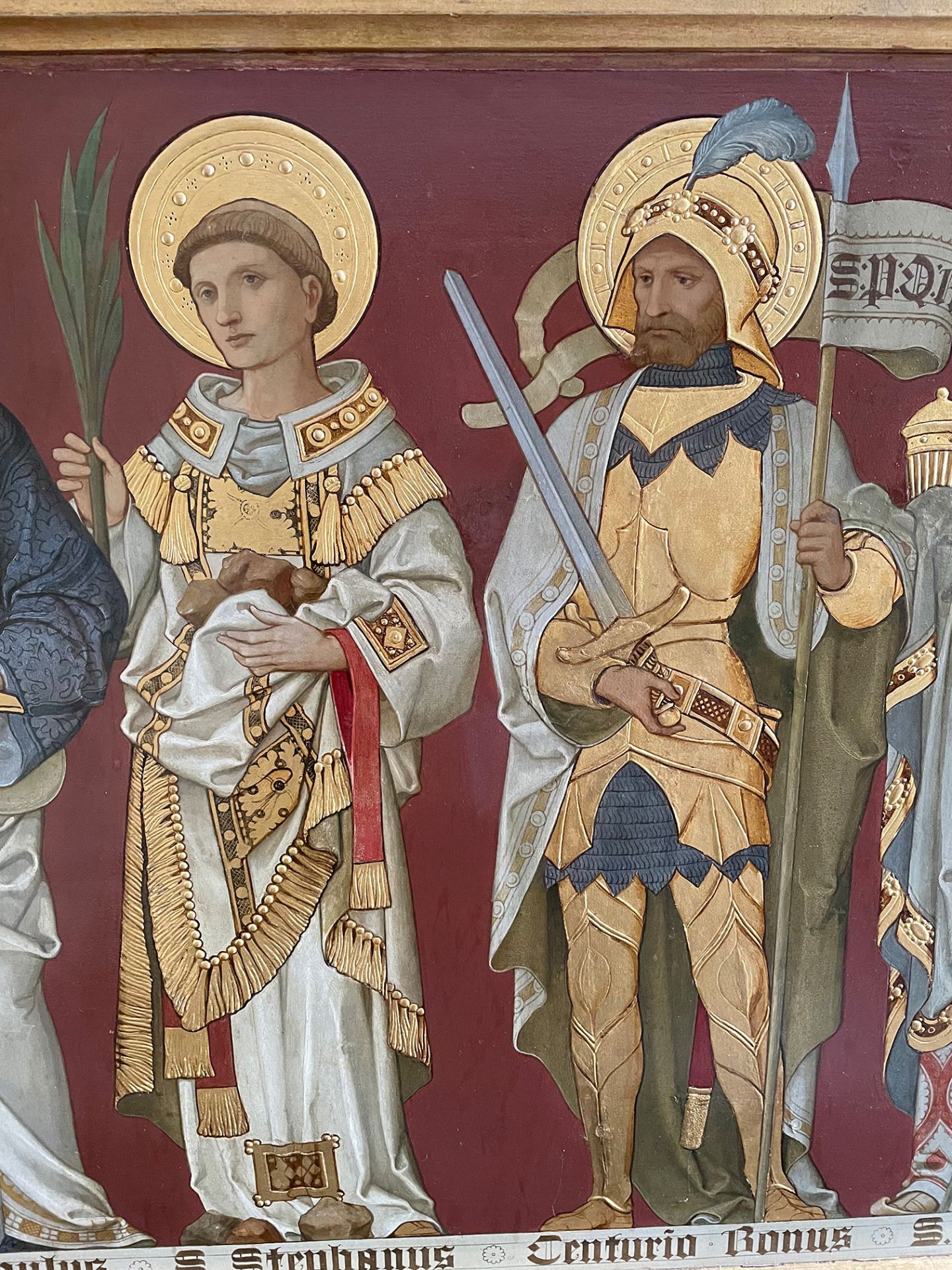 2 Gemälde, 19 Jh., Öl mit Goldauflage auf Holzplatte: 1. Gemälde zeigt: Timotheus, Paulus, - Image 12 of 16