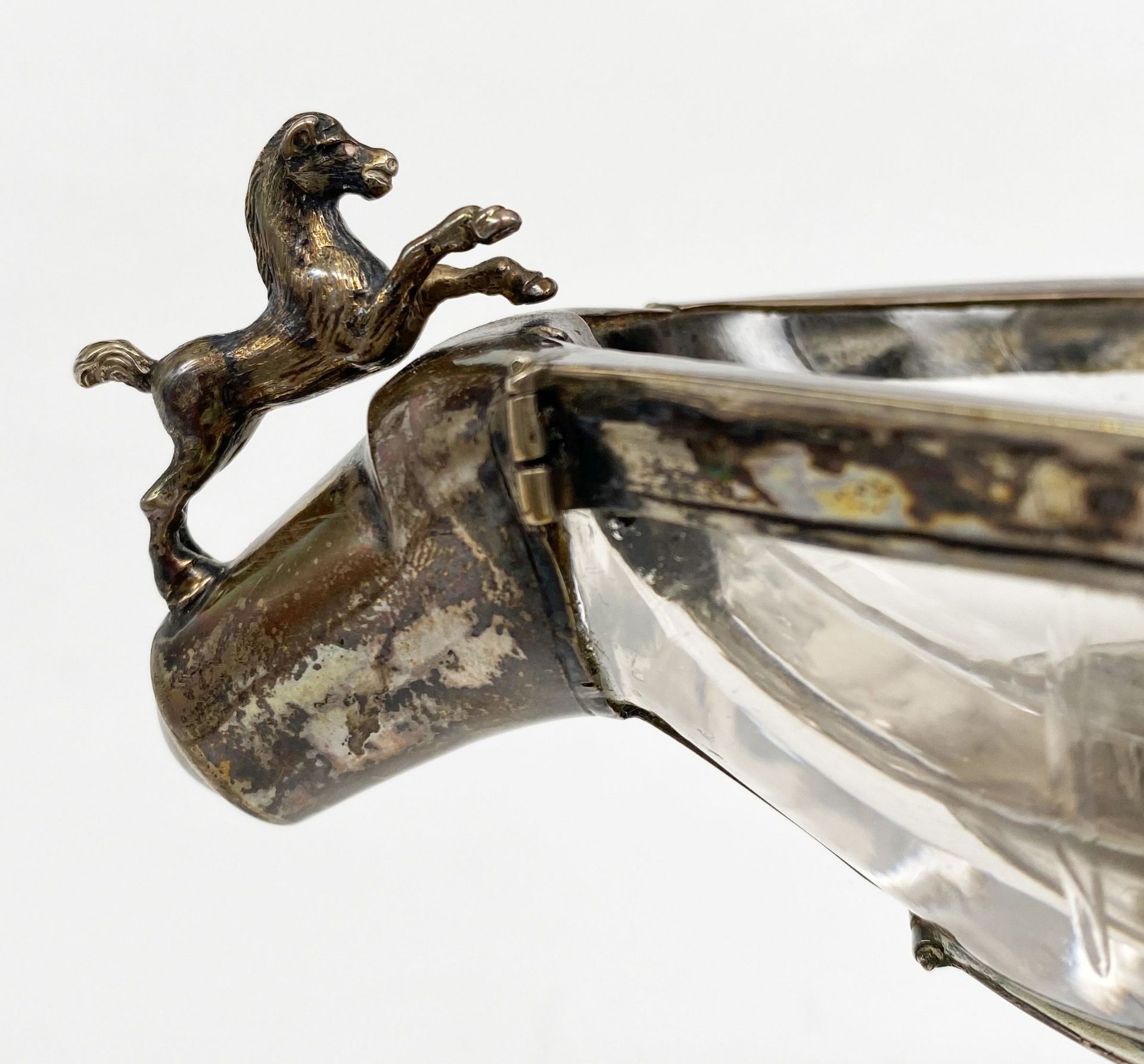 Pokal aus Bergkristall mit Silbermontierung (Silber geprüft), eiförmige Kuppa und ovaler Sockel, - Image 2 of 13