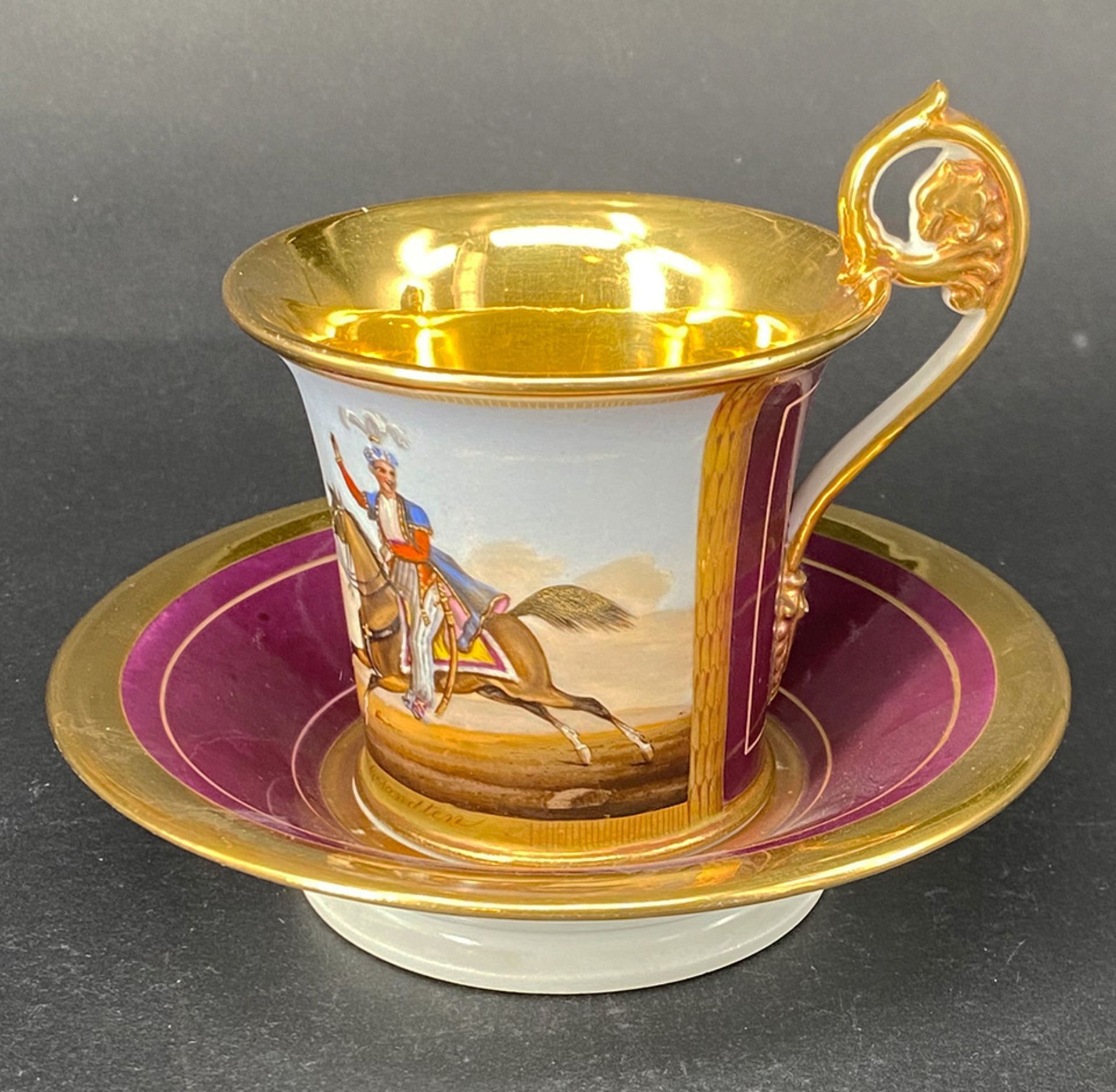 Tasse mit orientalischem Motiv, ungemarkt, H 10 cm - Bild 5 aus 6