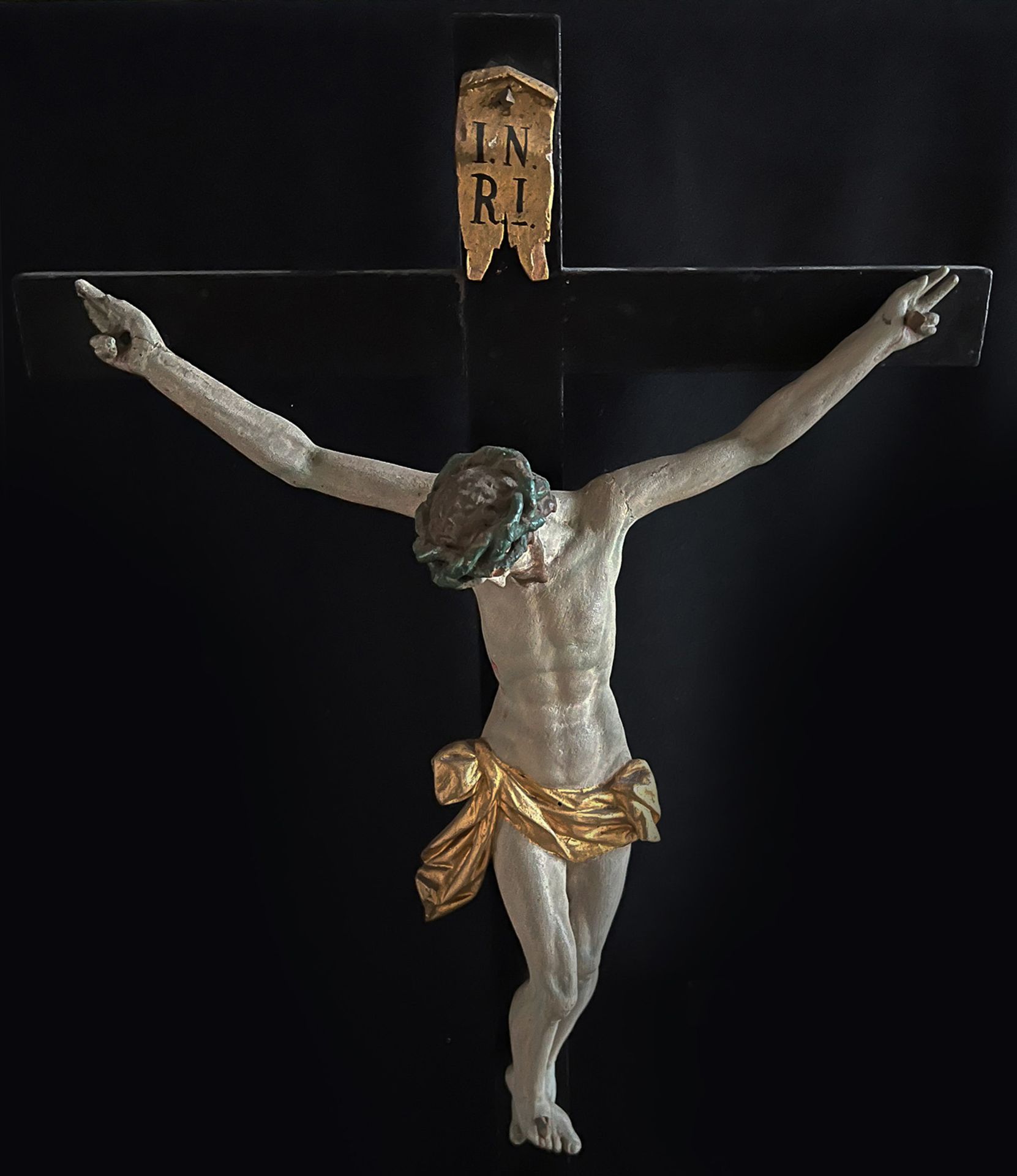 Konvolut Kruzifixe / collection of crucifixes. Teils frühes 19. Jh., bestehend aus: Standkreuz, im - Image 7 of 8