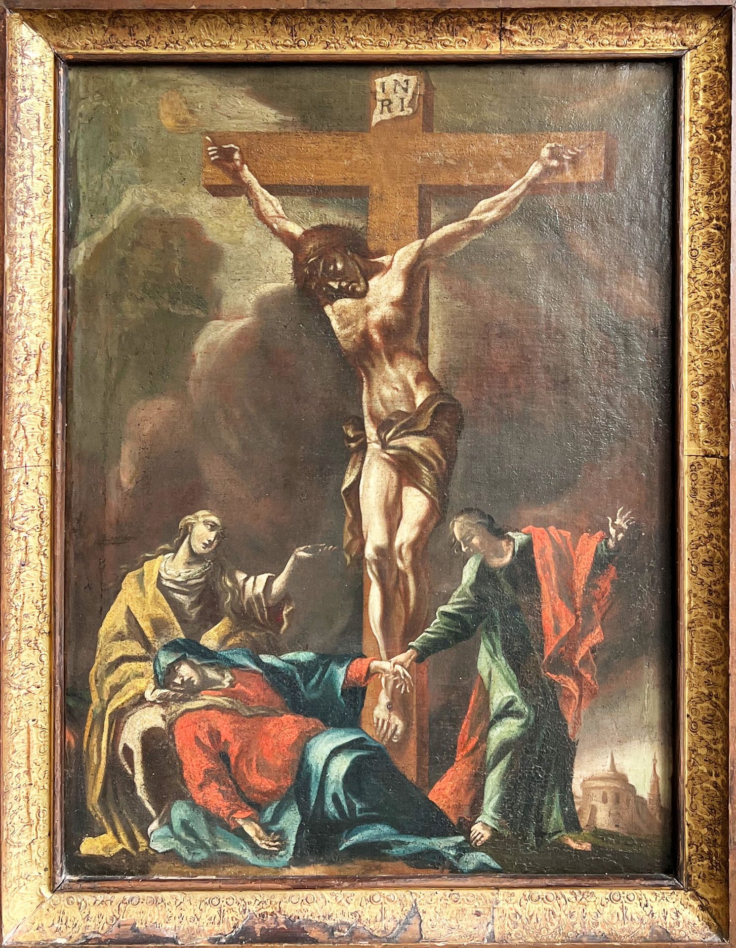 Kreuzigung mit der ohnmächtigen Maria sowie Johannes dem Evangelisten/ Crucifixion with the