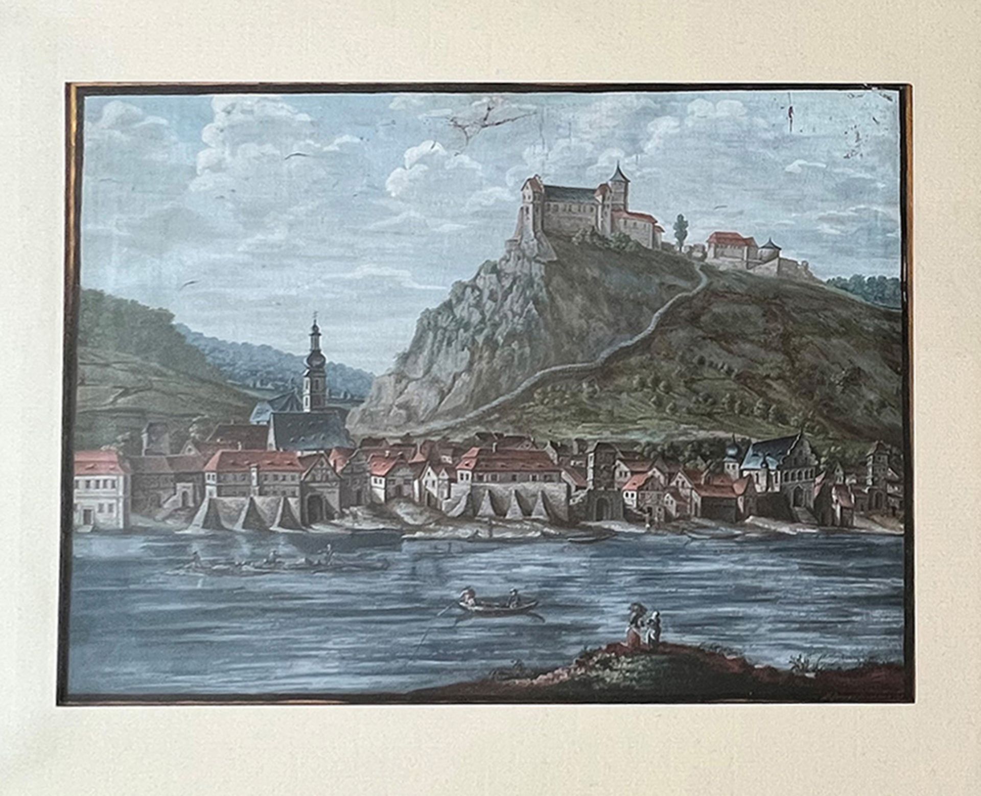 Peter Sprenger, Flusslandschaft vom Main mit der Burg Rothenfels, signiert und datiert: P. - Bild 3 aus 5