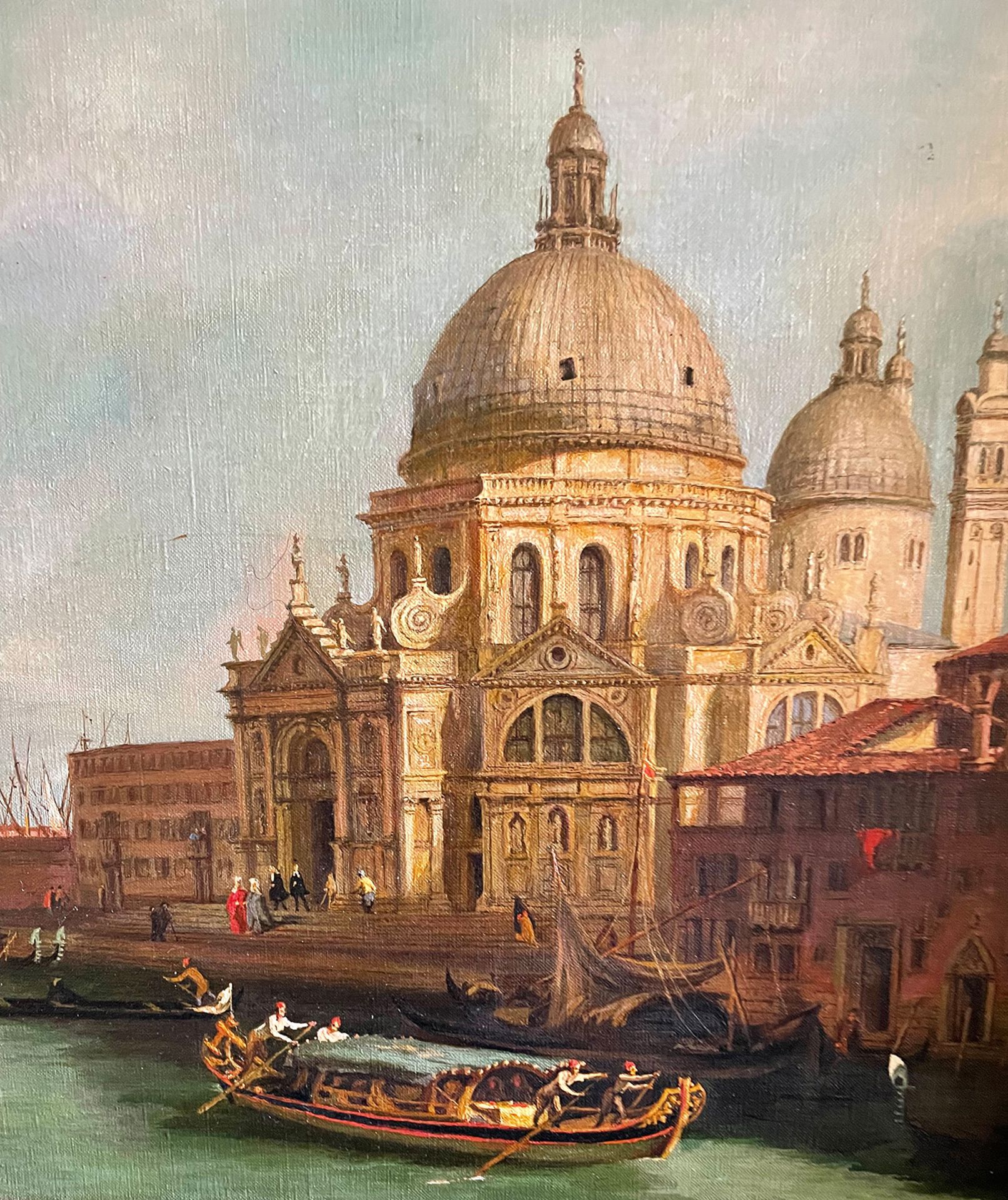 Kopie nach Canaletto. Blick auf Venedig. Venezia. Öl/Lwd, 44 x 90 cm - Bild 4 aus 5