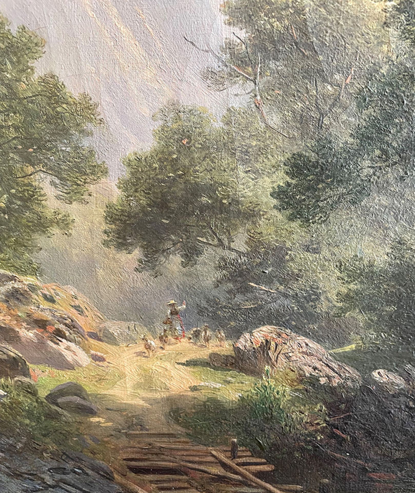 Joseph HOLZER (1824-1876), Waldlandschaft, signiert, Öl/Lwd, 34 x 44 cm - Bild 2 aus 6