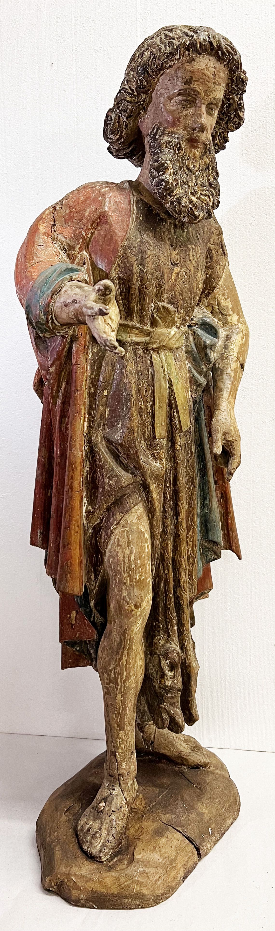 Johannes der Täufer/ St. John the Baptist. Süddeutsch, um 1470, Holz, farbig gefasst,
