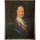 Unbekannter Künstler, Barock, 18. Jh., Portrait eines älteren Herren mit braunen Locken und weißem