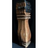 Franken, 18. Jh., Opferstock / Franconia, 18th century, Offertory box. Holz und Eisen, datiert 1783,