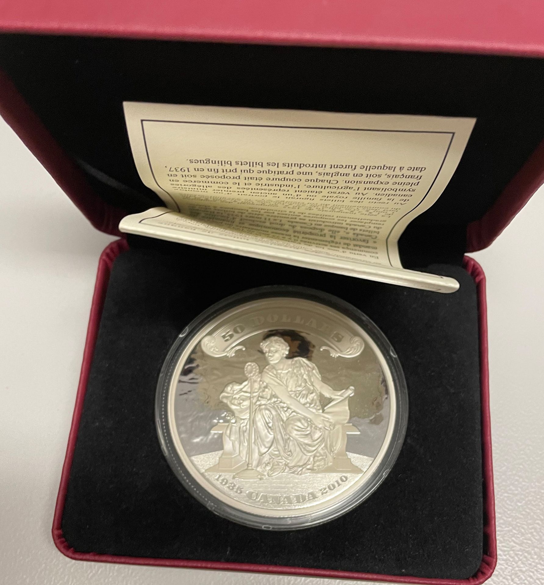Silber Münzen Konvolut, Canada, Silber Dollars: 1 x 50 Dollar 2010 5-0unce Silver Coin, 99,99 % pure - Bild 3 aus 6