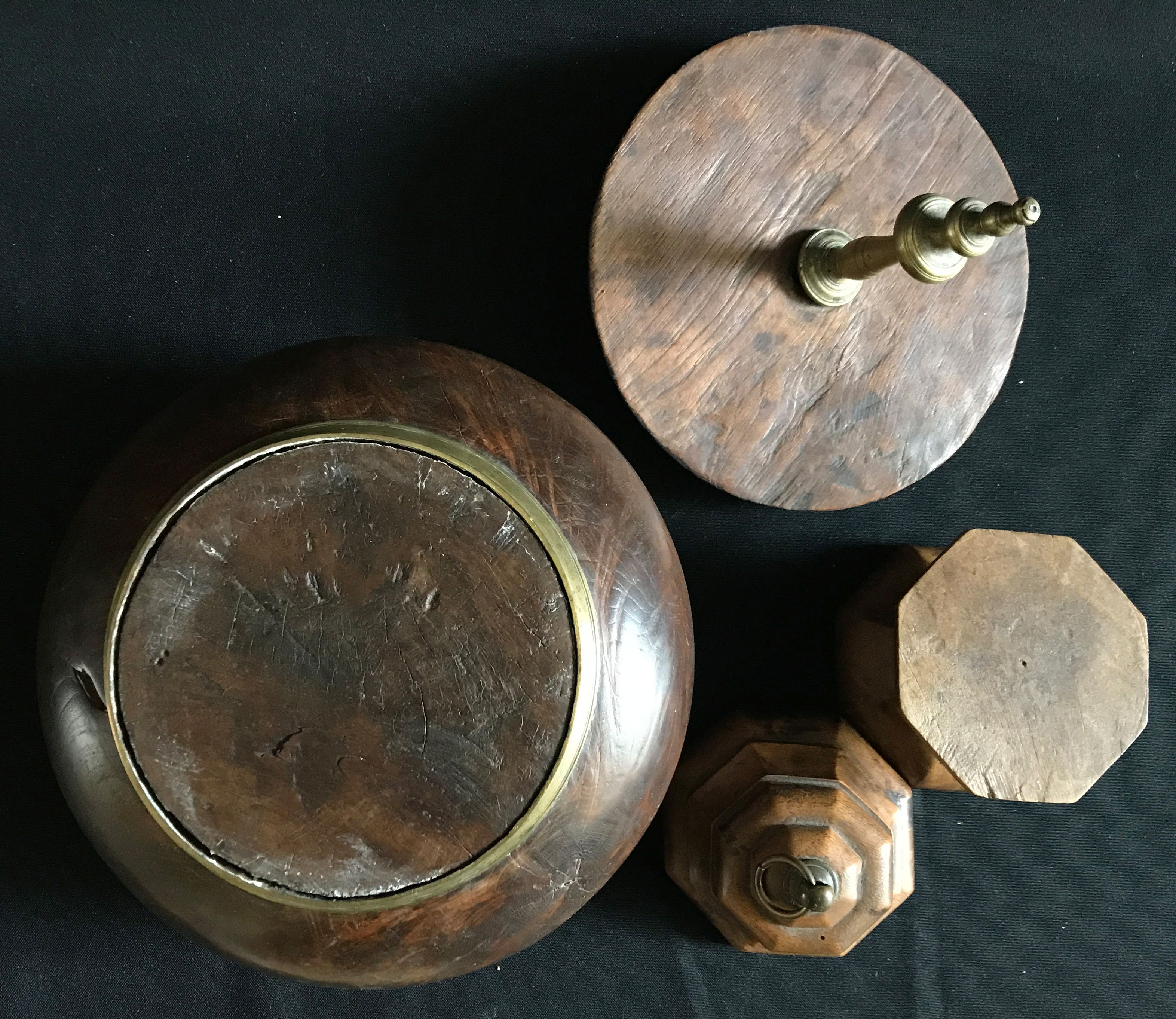 Konvolut runde Deckeldosen und Schälchen in unterschiedlichen Größen: große Holzdose mit - Image 3 of 3
