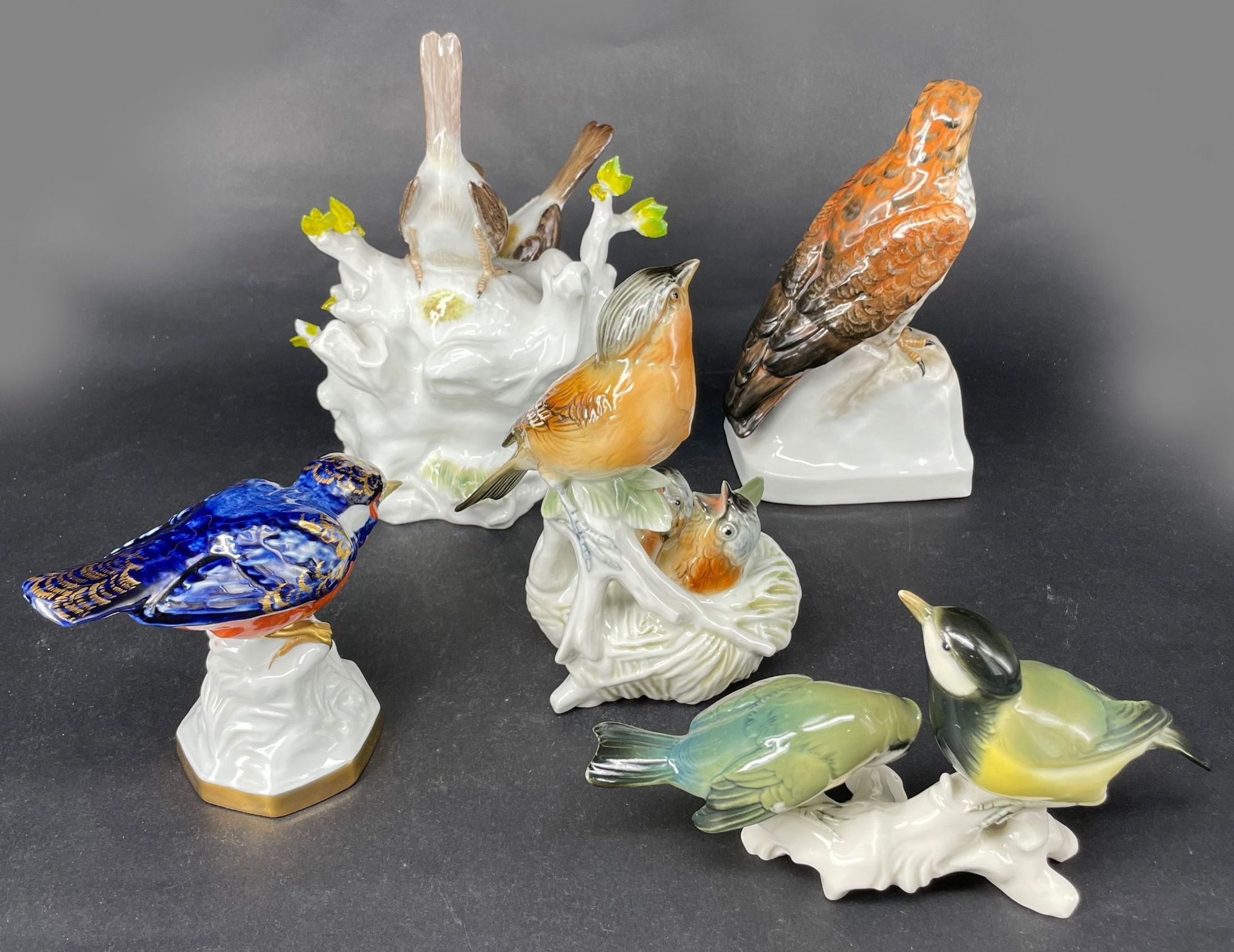Konvolut Porzellanvögel, 5 Stück: Eisvogel, Unterweissbach, (Nr. 8516 A), H 10,5 cm; zwei - Bild 2 aus 5