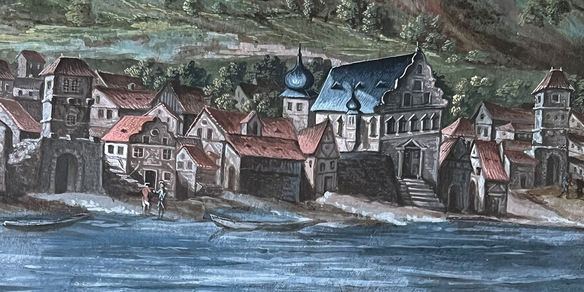 Peter Sprenger, Flusslandschaft vom Main mit der Burg Rothenfels, signiert und datiert: P. - Image 4 of 5