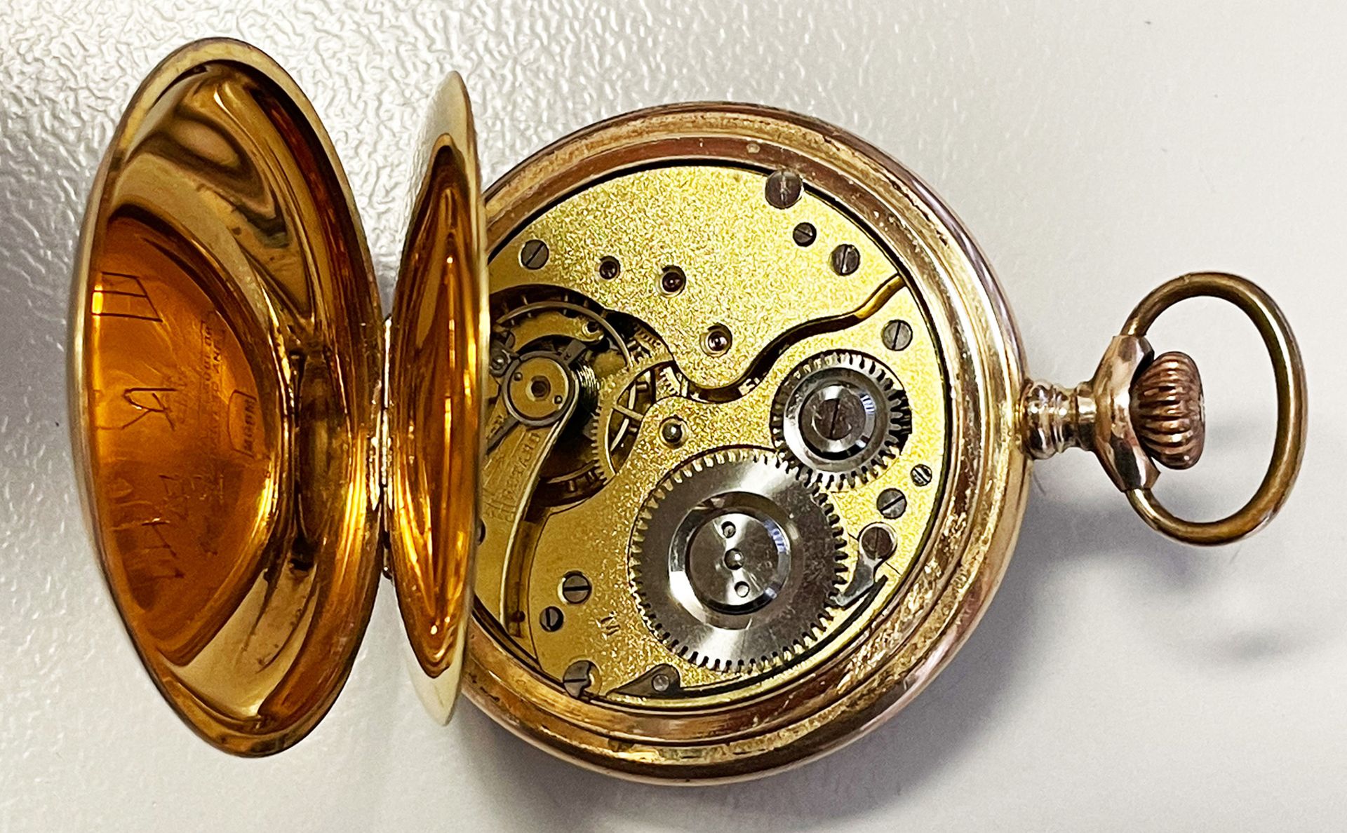 Konvolut Uhren, Taschenuhr Silber, vergoldet, Uhr läuft nicht an, Werk nicht geprüft; zusätzlich - Bild 2 aus 2