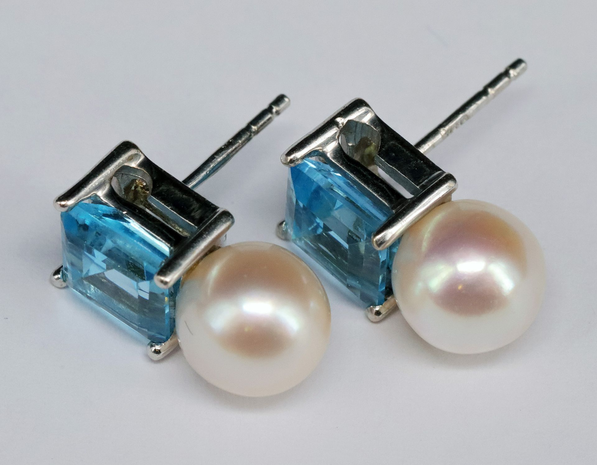 Set mit verschiedenen blauen Steinen / Set with different blue gems: Collier mit Aquamarin und 11 - Bild 5 aus 8