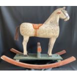 Schaukelpferd, Holz, bemalt, Schweif aus Rosshaar; Rocking horse, wood, painted, horsehair tail,