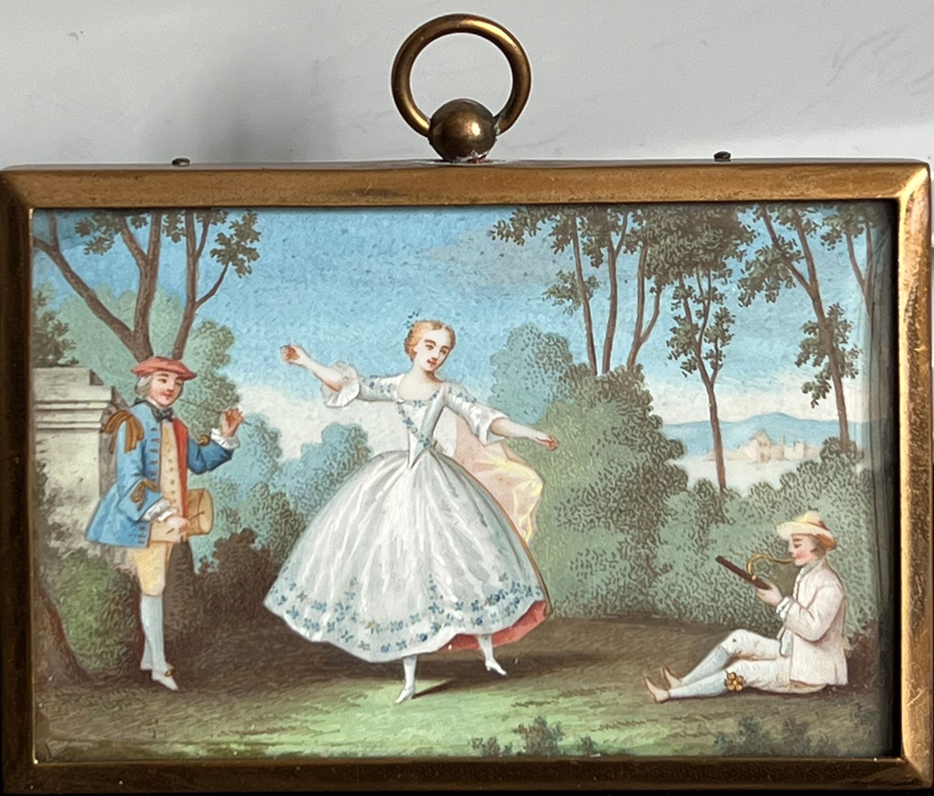 Konvolut mit vier Miniaturen, Ölmalereien: Portrait einer Dame mit aufwändiger Frisur aus - Image 4 of 7