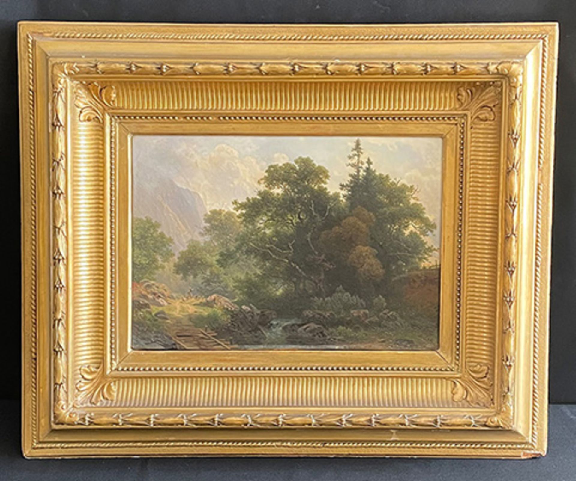 Joseph HOLZER (1824-1876), Waldlandschaft, signiert, Öl/Lwd, 34 x 44 cm - Image 6 of 6