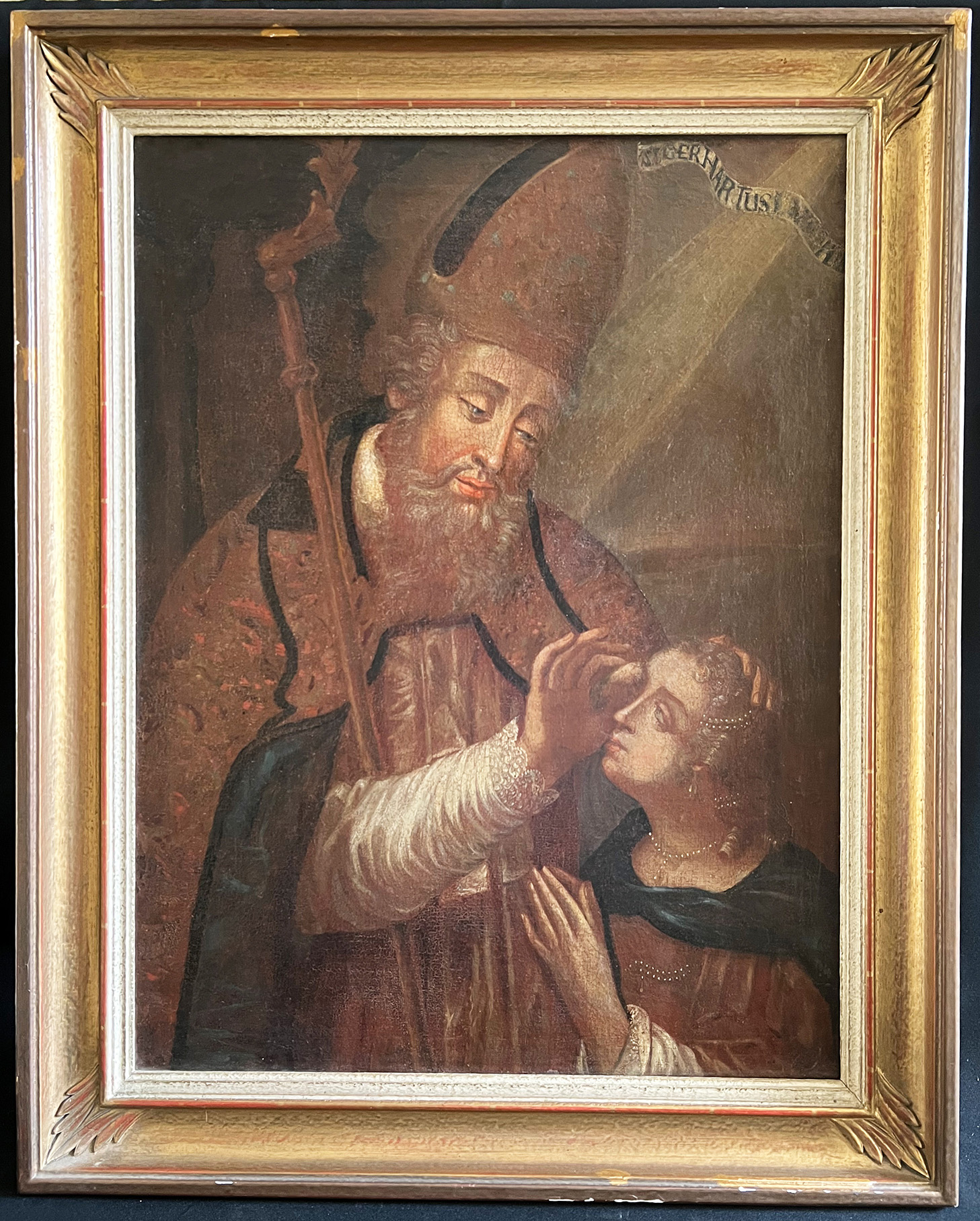 Unbekannter Künstler, Franken, 18. Jh., Hl. Gerhartus segnet ein Mädchen. Unknown artist, Saint - Image 5 of 8