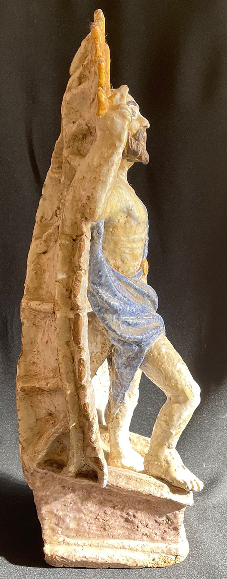 Christus im Strahlenkranz, 18./19.Jh., Fayence / Majolika, Höhe 57 cm - Bild 2 aus 7