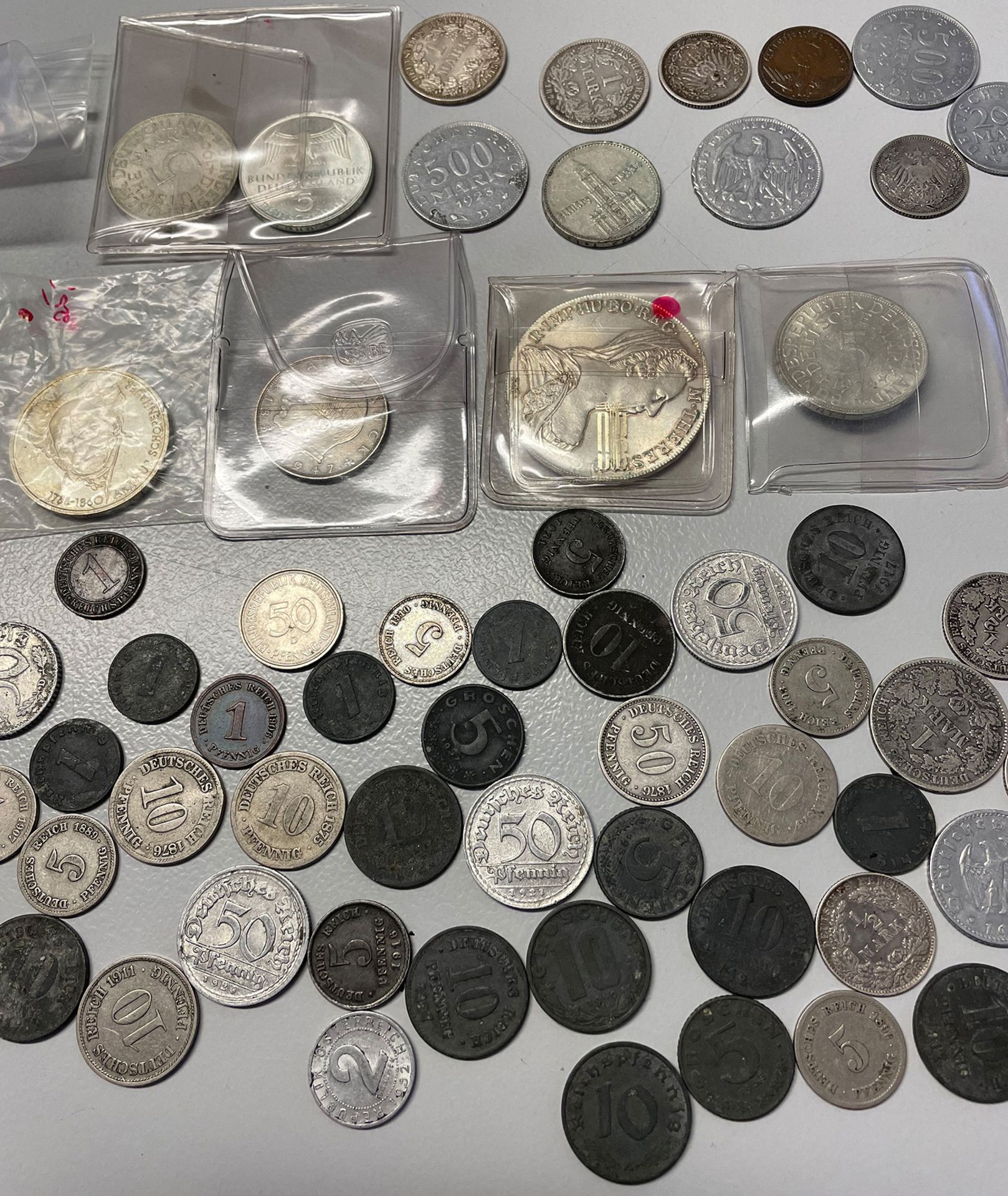 Konvolut Münzen, Deutschland und Österreich, Kaiserreich bis Republik, datunter 5 DM Stücke, 1966 F, - Bild 15 aus 17
