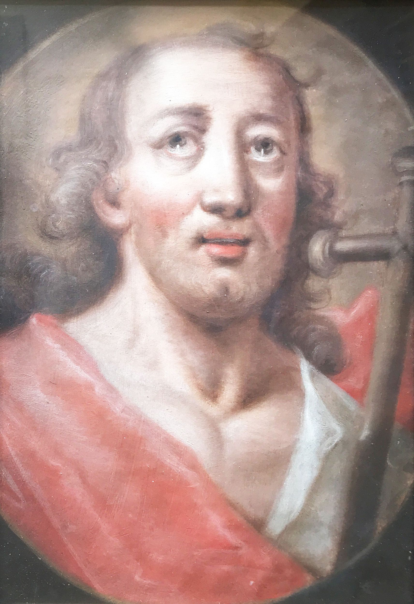 Unbekannter Künstler, süddeutsch, um 1750, Johannes der Täufer, Öl/Papier, 31,5 x 41 cm