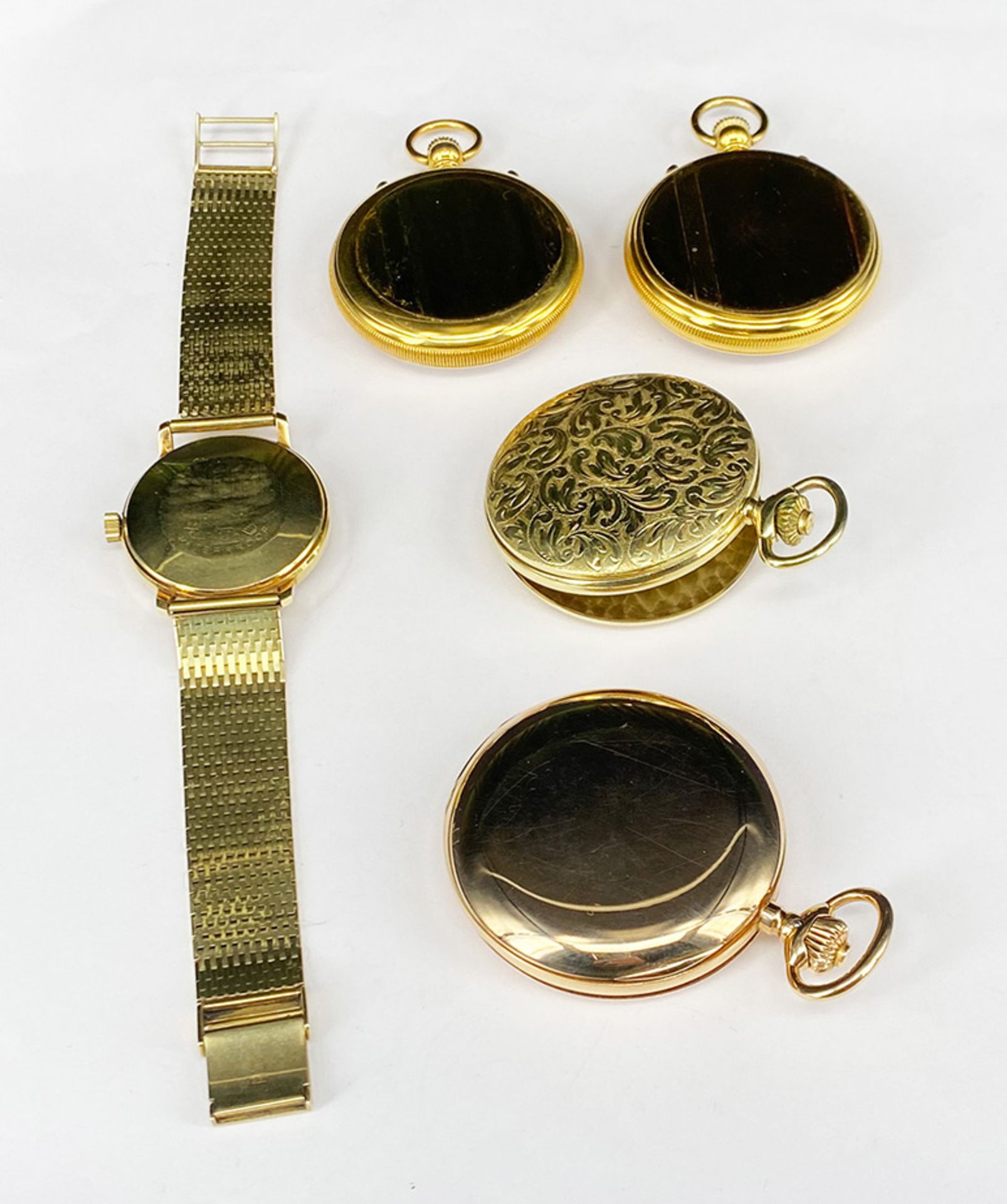 Konvolut 5 Uhren: Herren Armbanduhr, Bergana Automatic, 14 Karat, 0,585 GG, rundes Zifferblatt mit - Bild 10 aus 13