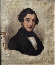 Carl Theodor DEMIANY (1801-1869), Portrait eines jungen Mannes, Öl/Lwd, Altersspuren,