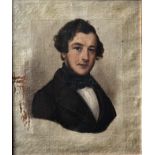 Carl Theodor DEMIANY (1801-1869), Portrait eines jungen Mannes, Öl/Lwd, Altersspuren,