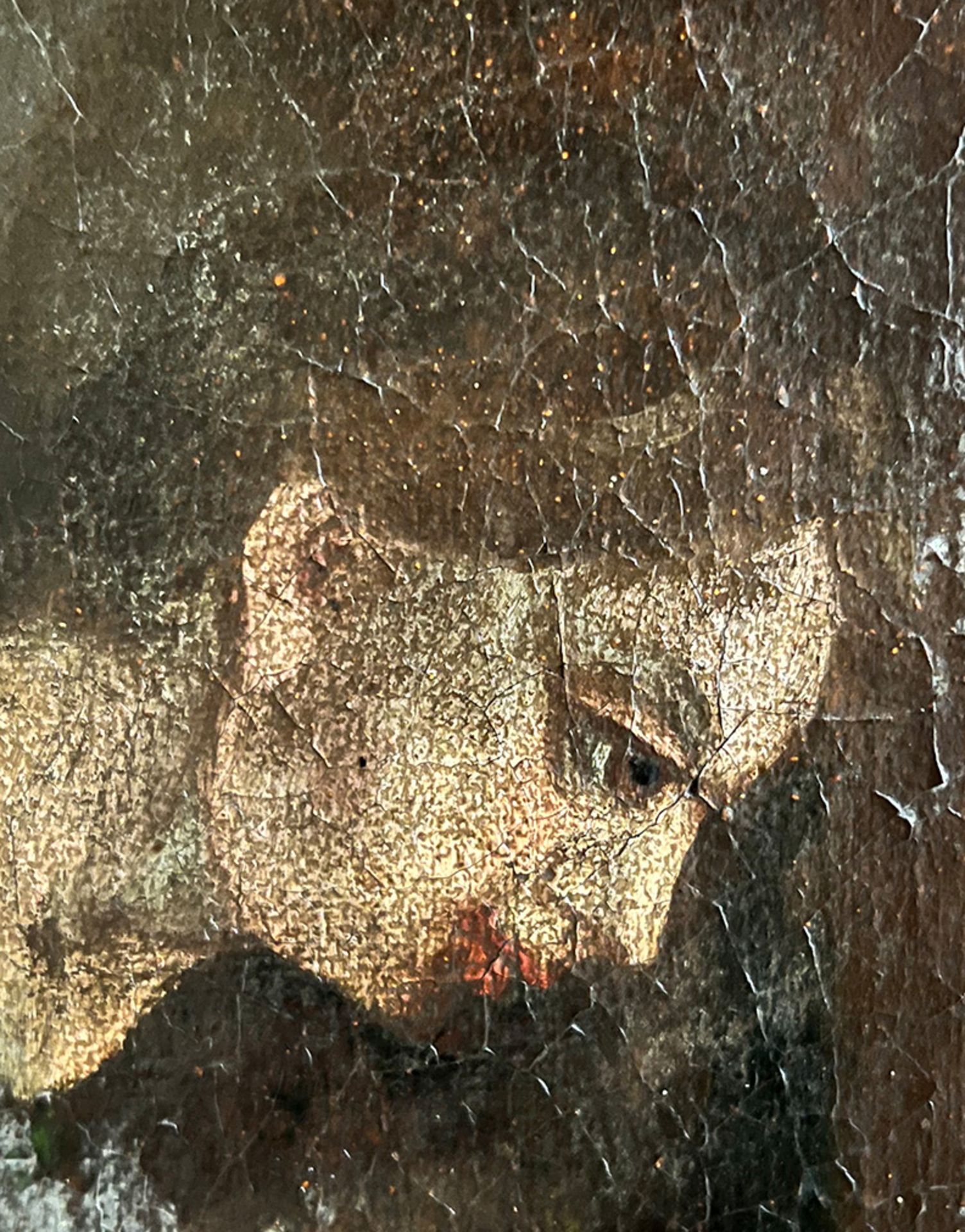 Franken, 18. Jh.,Christus am Kreuz mit trauernden Assistenzfiguren, Altersspuren, Farbverluste / - Image 4 of 6