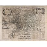 Stadtplan von Rom mit Kopftitel, Kartuschen und Legende, "Recentis Romae ichnographia et