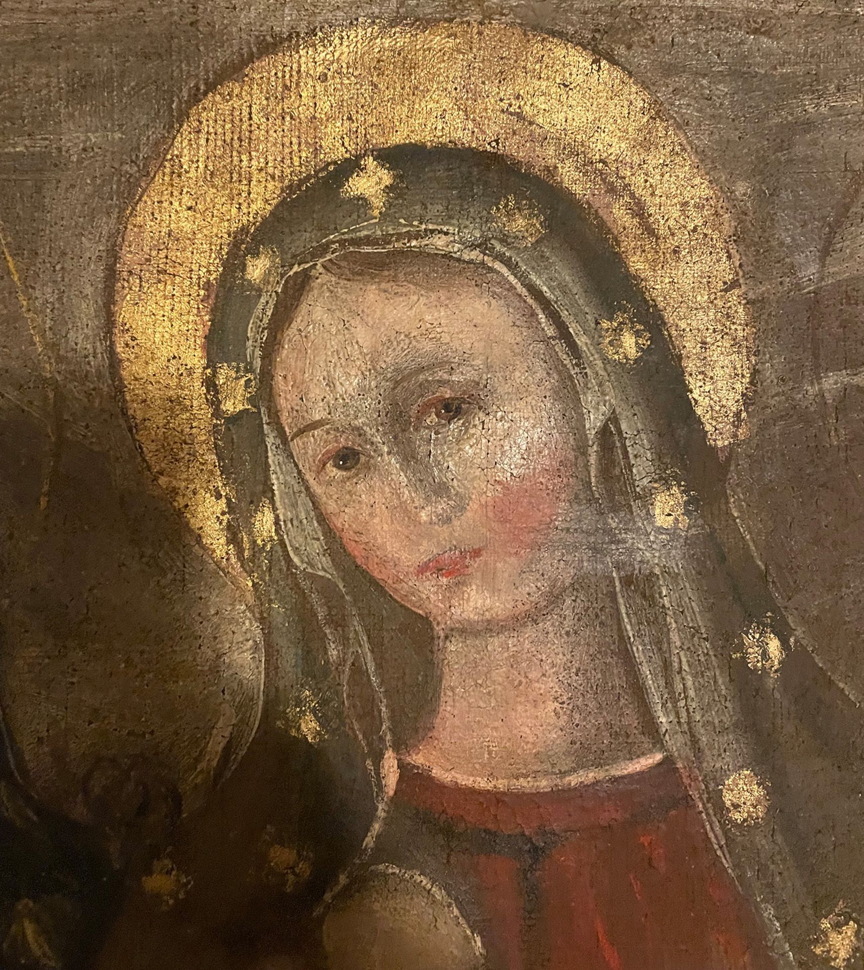 Unbekannter Maler, 17. Jh., "Heilige Familie mit Nonne", Öl/Lwd, 67 x 53 cm.Unten links ein - Image 5 of 7