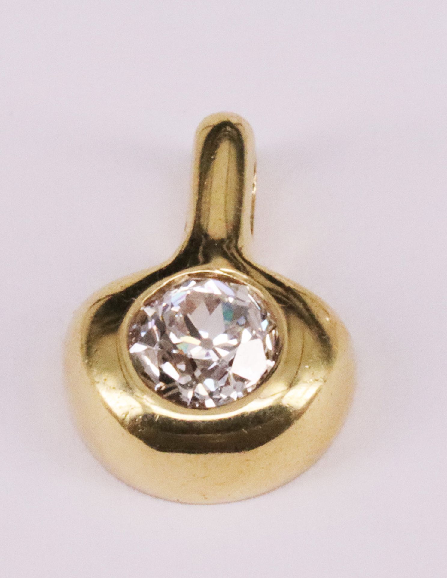 Anhänger, 585er GG, ca. 0,5 ct Altschliff Diamant, mind. vsi, sehr gute Qualtität (schwarze - Bild 2 aus 4