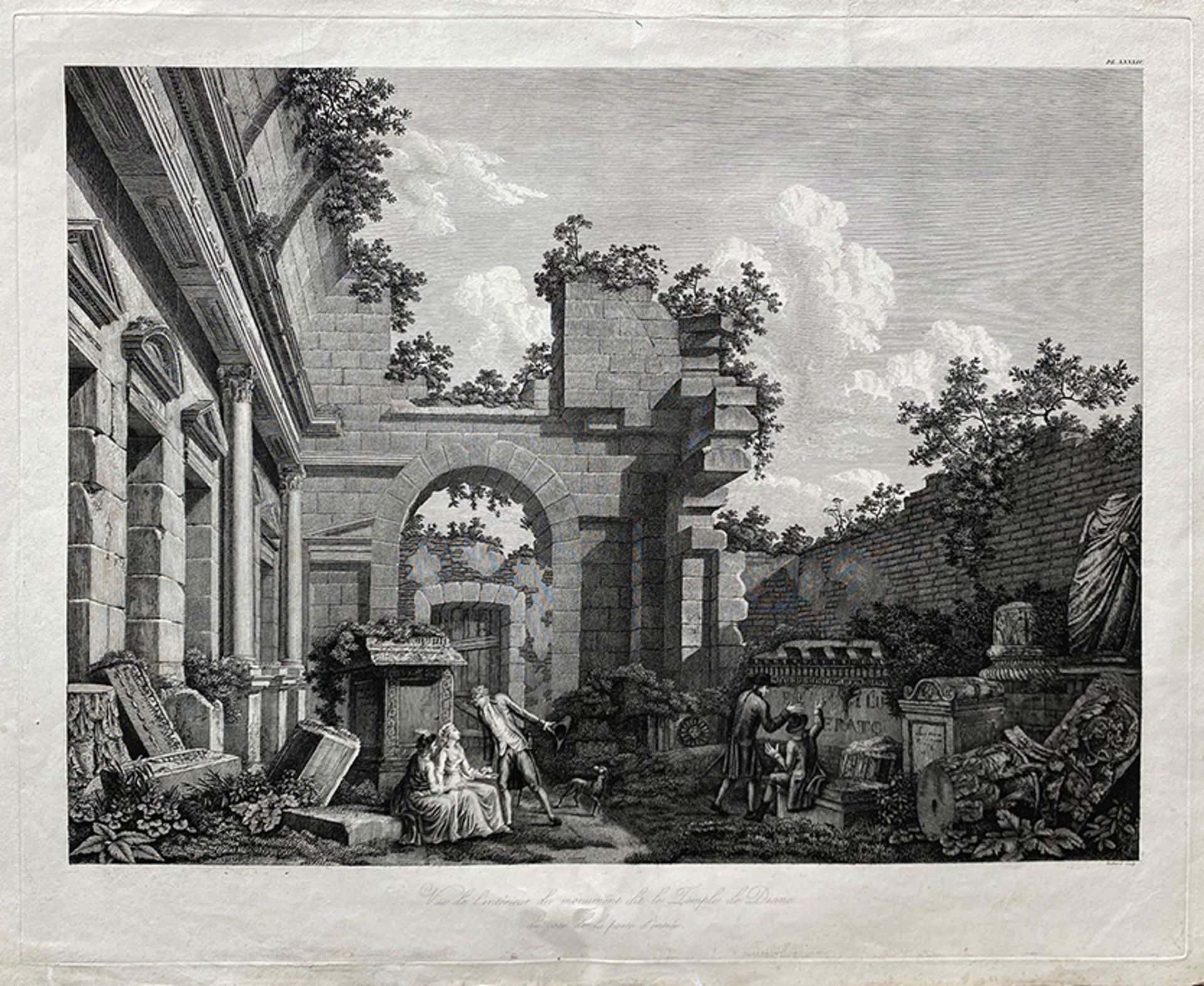 6 Radierungen: François-Denis Née (1732-1817) Radierung nach Louis-Joseph Masquelier "Vue de l' - Image 10 of 11