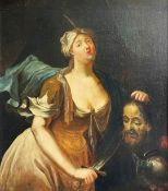 Judith mit dem Haupt des Holofernes/ Judith with the head of Holofernes. Süddeutsch, 18. Jh., Öl/Lwd