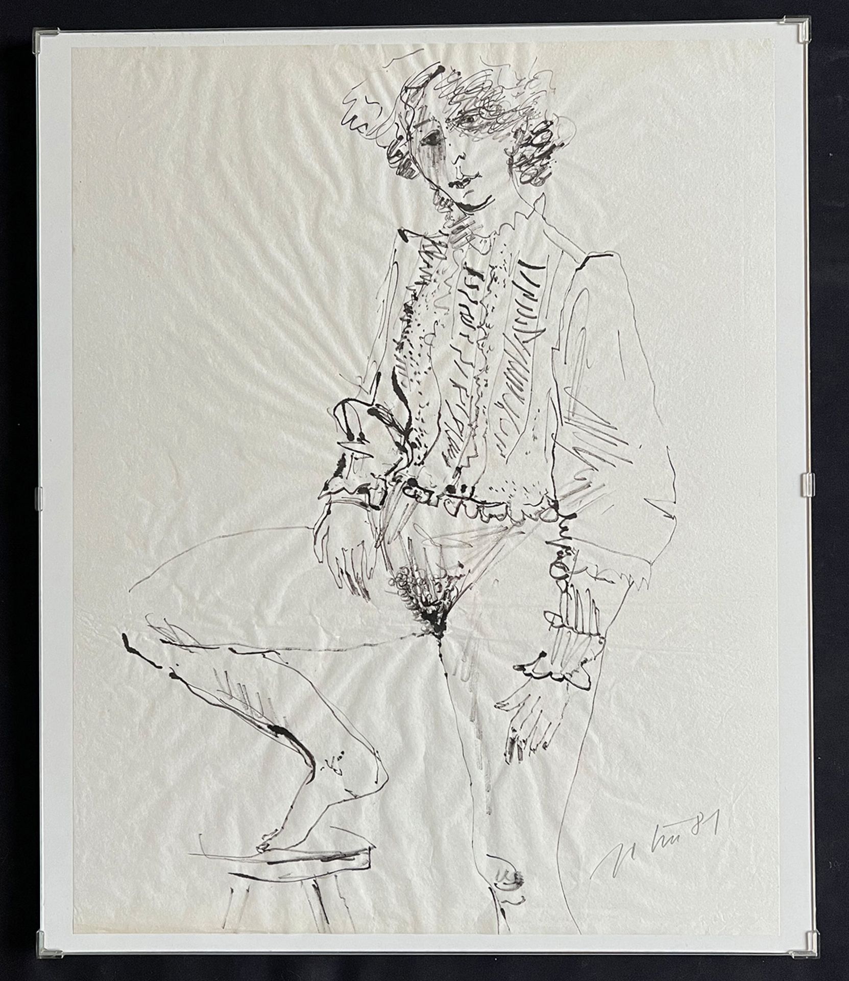 Veit RELIN (1926-2013), 3 Werke: Akt einer jungen Frau, signiert und datiert 1975, Tusche/Papier, 65 - Bild 5 aus 7