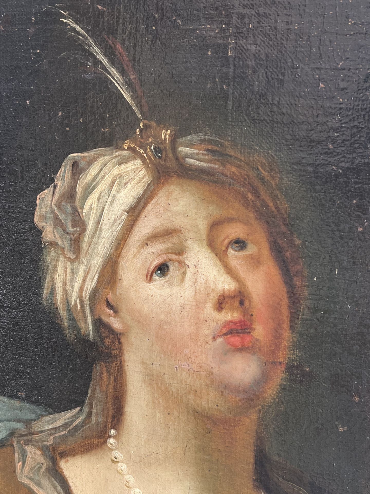 Judith mit dem Haupt des Holofernes/ Judith with the head of Holofernes. Süddeutsch, 18. Jh., Öl/Lwd - Bild 2 aus 5