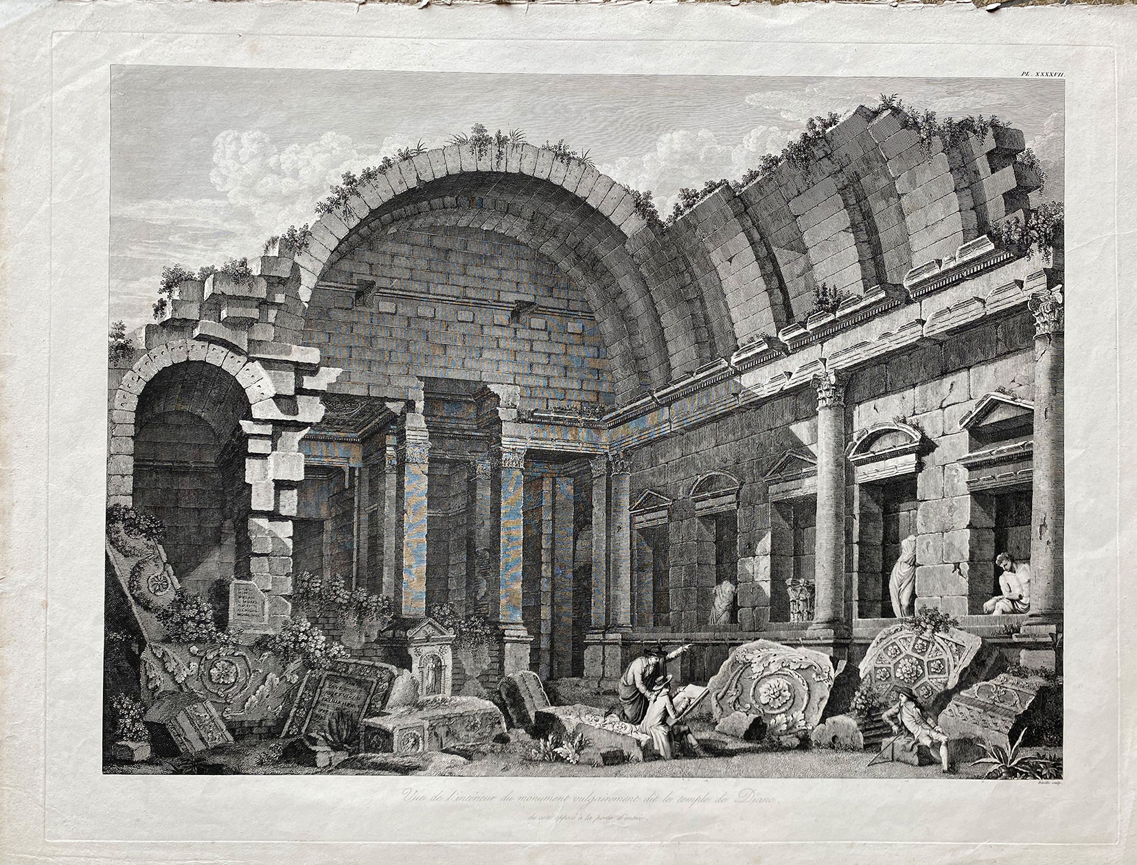 6 Radierungen: François-Denis Née (1732-1817) Radierung nach Louis-Joseph Masquelier "Vue de l' - Image 4 of 11