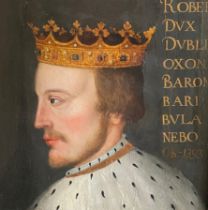 Unbekannter Maler, Portrait von Robert de Vere, Öl auf Holz, 40 x 39 cm. Unknown painter, portrait