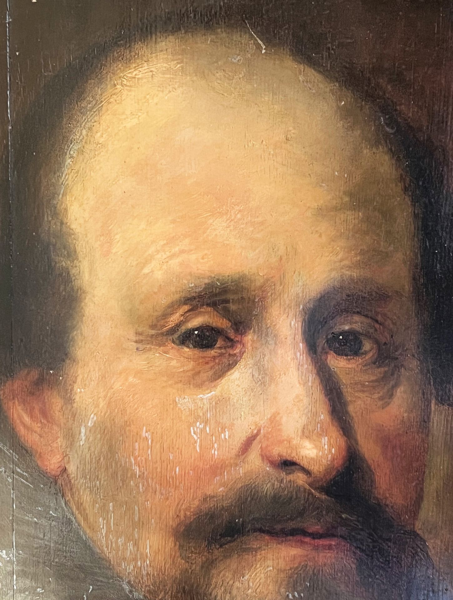 Unbekannter Künstler, Niederlande, 17./18. Jh., Portrait eines bärtigen Herrn mit Stirnglatze, in - Bild 4 aus 13