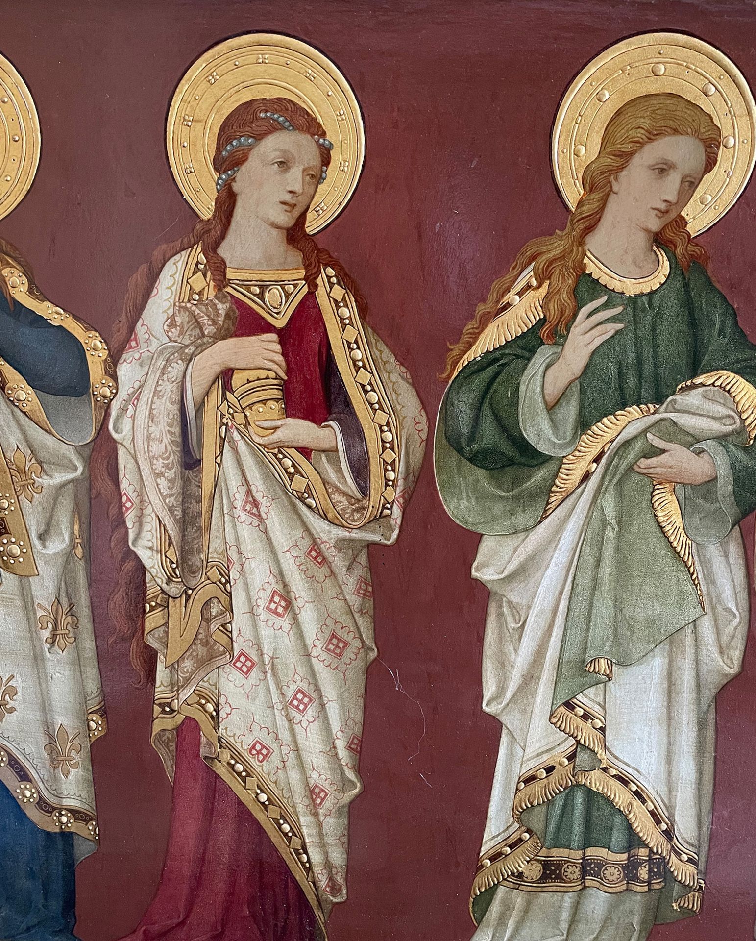 2 Gemälde, 19 Jh., Öl mit Goldauflage auf Holzplatte: 1. Gemälde zeigt: Timotheus, Paulus, - Image 2 of 16