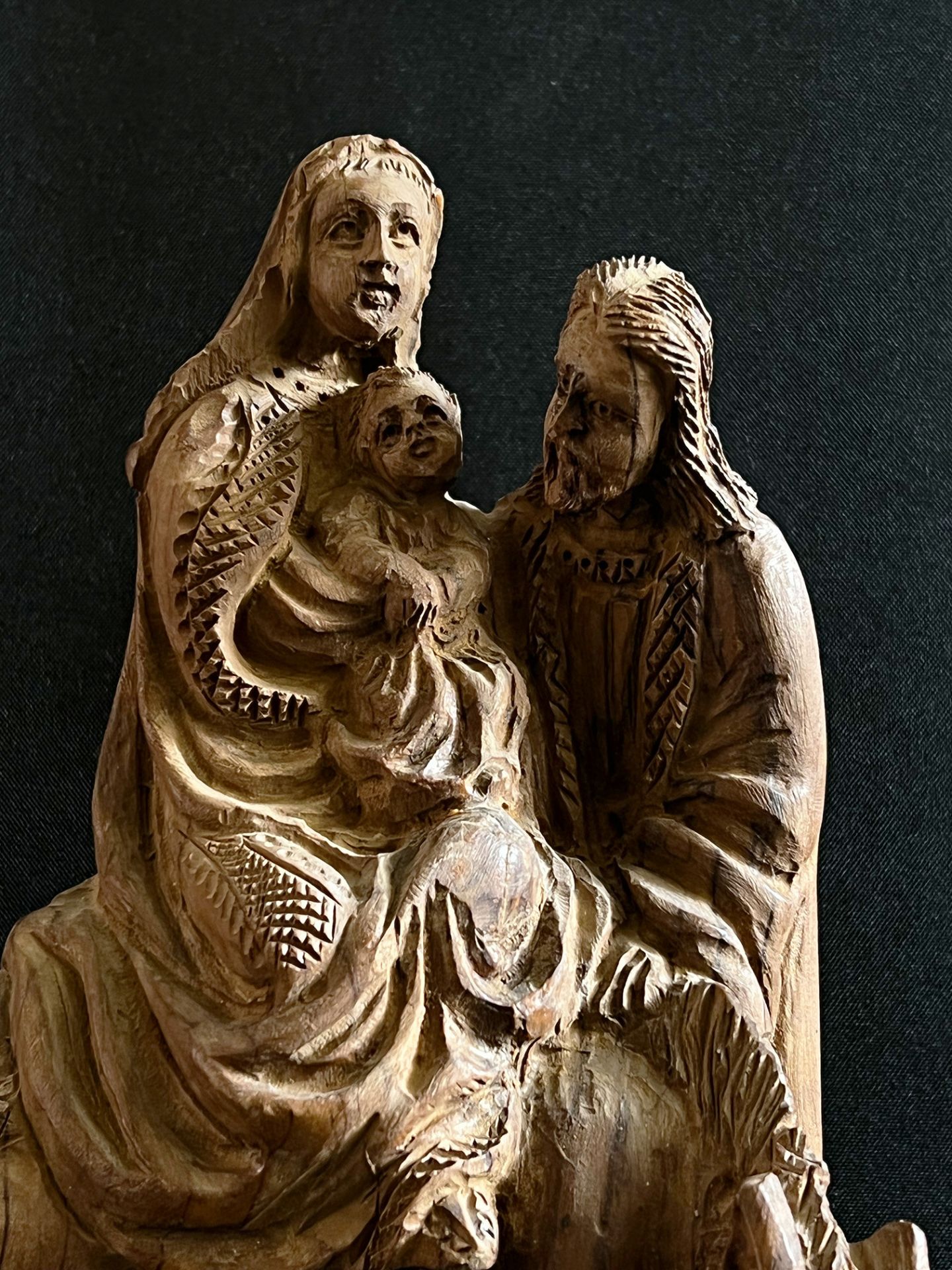 Konvolut aus vier Figuren: Hl. Sebastian an Baumstamm, 18. Jh., Holz mit Farbfassung, H. 32 cm; - Image 9 of 14